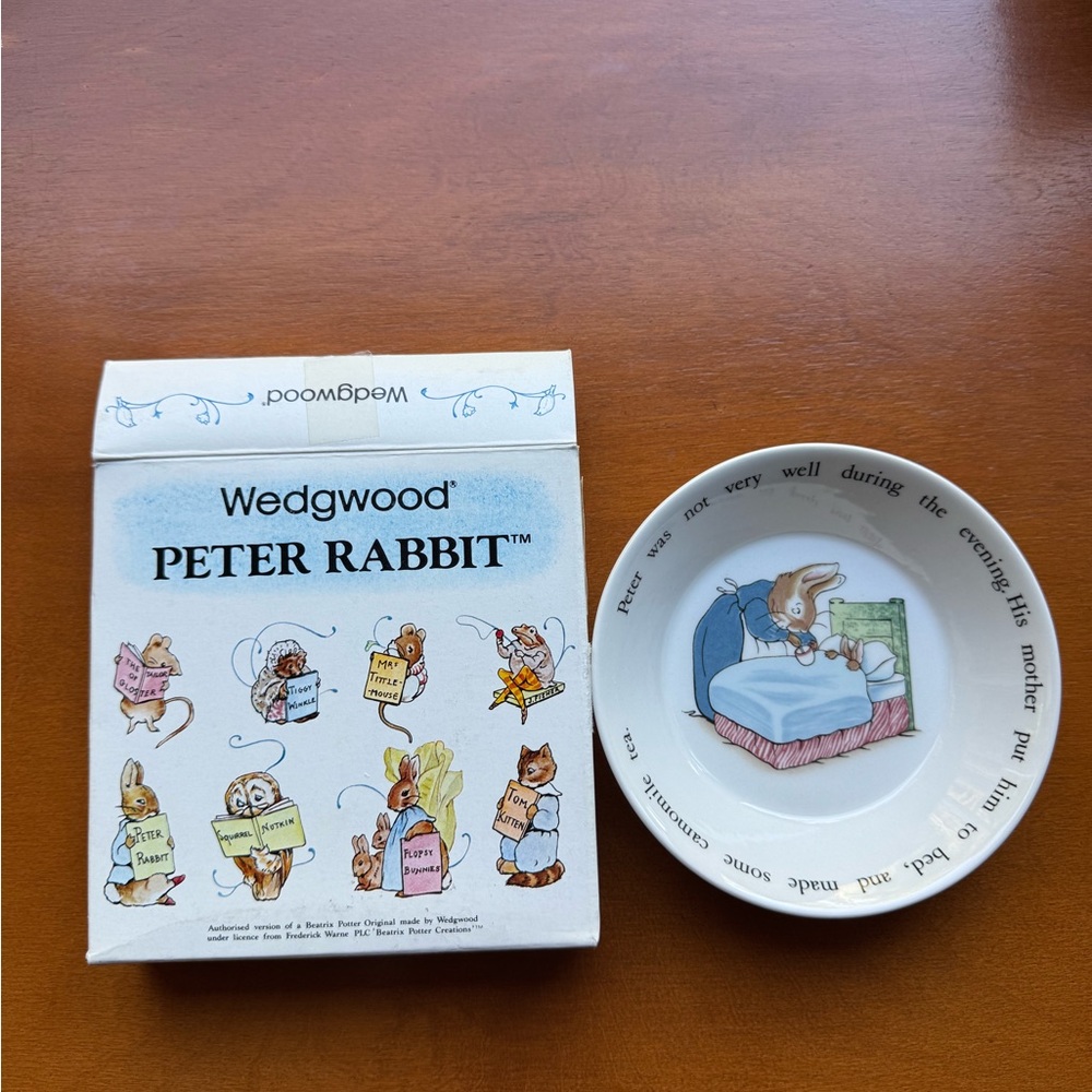 Wedgwood Peter Rabbit Plate with Blue and Brown Accents